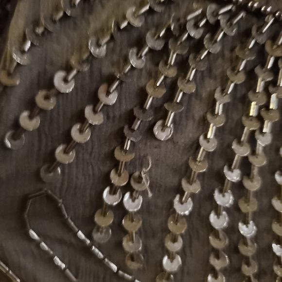 DENISE ELLE | Black Evening Dress w/ Beading & Sequins sz PXL - Picture 7 of 11